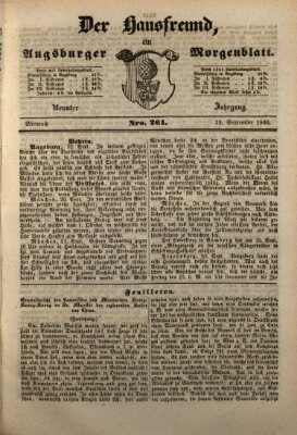 Der Hausfreund Mittwoch 23. September 1846