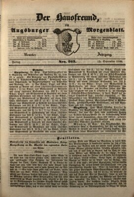 Der Hausfreund Freitag 25. September 1846