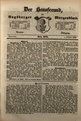 Der Hausfreund Donnerstag 1. Oktober 1846