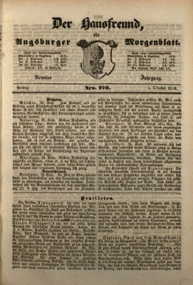 Der Hausfreund Freitag 2. Oktober 1846