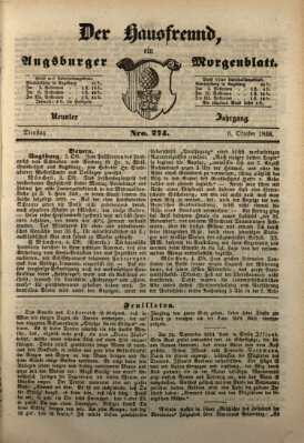 Der Hausfreund Dienstag 6. Oktober 1846