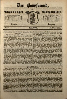 Der Hausfreund Montag 12. Oktober 1846