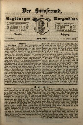 Der Hausfreund Donnerstag 15. Oktober 1846