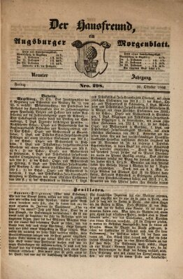 Der Hausfreund Freitag 30. Oktober 1846