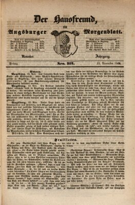 Der Hausfreund Freitag 13. November 1846