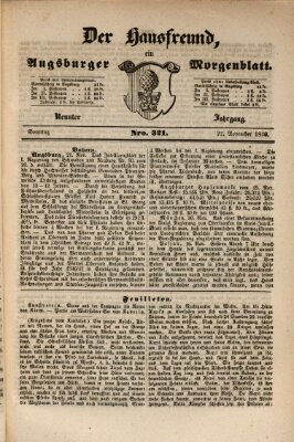 Der Hausfreund Sonntag 22. November 1846