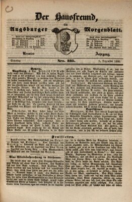 Der Hausfreund Sonntag 6. Dezember 1846