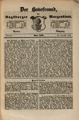 Der Hausfreund Sonntag 20. Dezember 1846