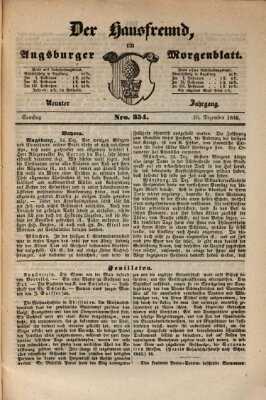 Der Hausfreund Samstag 26. Dezember 1846