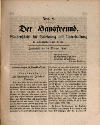 Der Hausfreund Samstag 23. Februar 1839