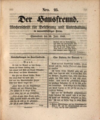 Der Hausfreund Samstag 19. Juni 1841