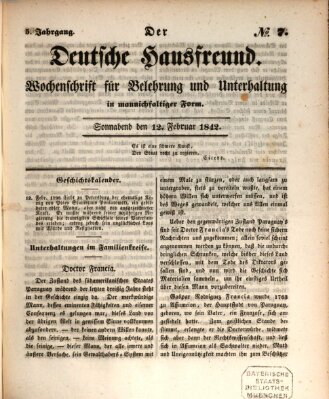 Der deutsche Hausfreund (Der Hausfreund) Samstag 12. Februar 1842