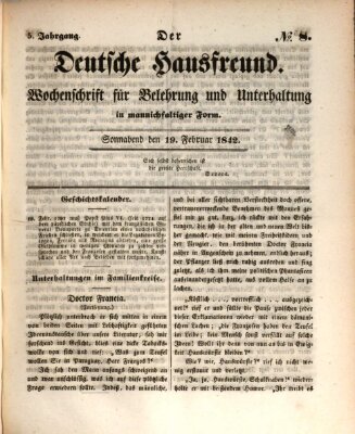 Der deutsche Hausfreund (Der Hausfreund) Samstag 19. Februar 1842