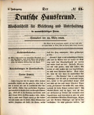 Der deutsche Hausfreund (Der Hausfreund) Samstag 12. März 1842