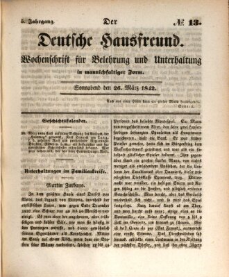 Der deutsche Hausfreund (Der Hausfreund) Samstag 26. März 1842