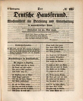 Der deutsche Hausfreund (Der Hausfreund) Samstag 21. Mai 1842