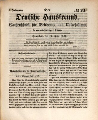 Der deutsche Hausfreund (Der Hausfreund) Samstag 11. Juni 1842