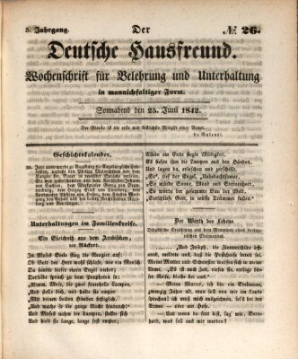 Der deutsche Hausfreund (Der Hausfreund) Samstag 25. Juni 1842