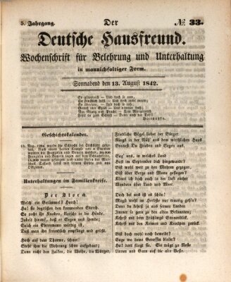 Der deutsche Hausfreund (Der Hausfreund) Samstag 13. August 1842