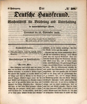 Der deutsche Hausfreund (Der Hausfreund) Samstag 17. September 1842