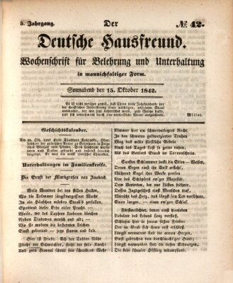 Der deutsche Hausfreund (Der Hausfreund) Samstag 15. Oktober 1842