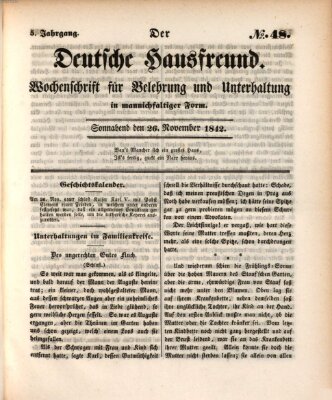 Der deutsche Hausfreund (Der Hausfreund) Samstag 26. November 1842