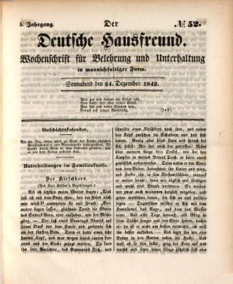 Der deutsche Hausfreund (Der Hausfreund) Samstag 24. Dezember 1842
