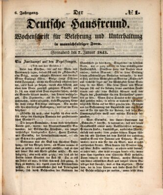 Der deutsche Hausfreund (Der Hausfreund) Samstag 7. Januar 1843