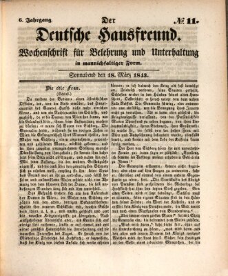 Der deutsche Hausfreund (Der Hausfreund) Samstag 18. März 1843