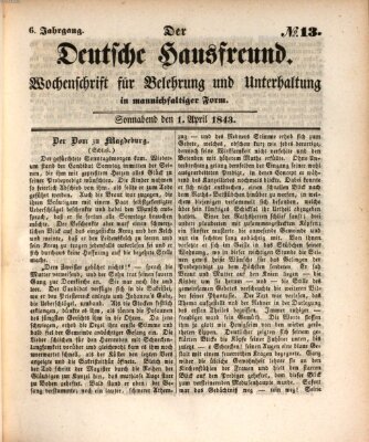 Der deutsche Hausfreund (Der Hausfreund) Samstag 1. April 1843