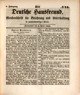 Der deutsche Hausfreund (Der Hausfreund) Samstag 8. April 1843