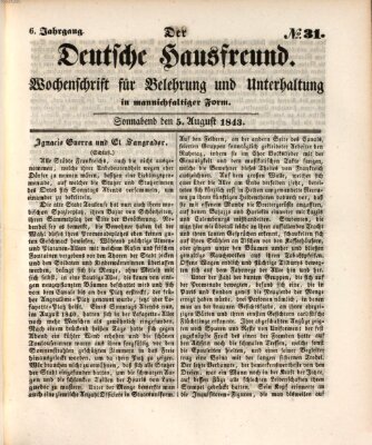 Der deutsche Hausfreund (Der Hausfreund) Samstag 5. August 1843