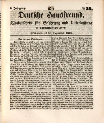 Der deutsche Hausfreund (Der Hausfreund) Samstag 30. September 1843