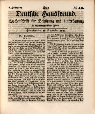 Der deutsche Hausfreund (Der Hausfreund) Samstag 18. November 1843