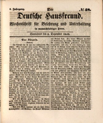 Der deutsche Hausfreund (Der Hausfreund) Samstag 2. Dezember 1843