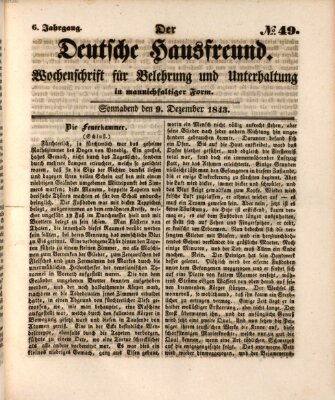 Der deutsche Hausfreund (Der Hausfreund) Samstag 9. Dezember 1843