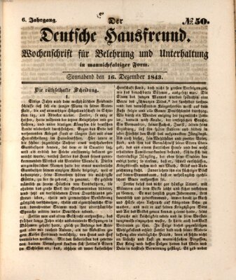 Der deutsche Hausfreund (Der Hausfreund) Samstag 16. Dezember 1843