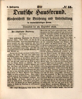 Der deutsche Hausfreund (Der Hausfreund) Samstag 23. Dezember 1843