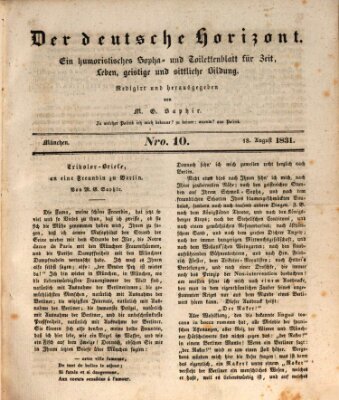 Der deutsche Horizont Donnerstag 18. August 1831