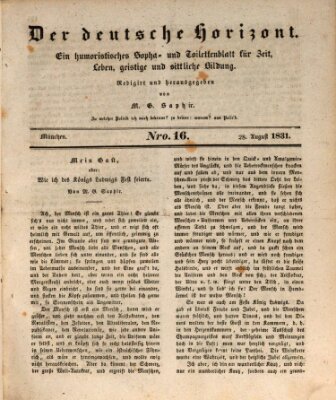 Der deutsche Horizont Sonntag 28. August 1831