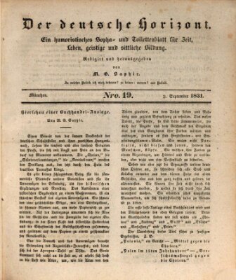 Der deutsche Horizont Freitag 2. September 1831