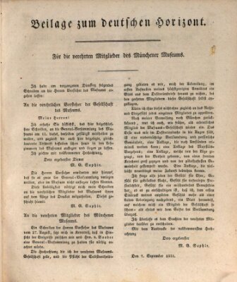 Der deutsche Horizont Mittwoch 7. September 1831