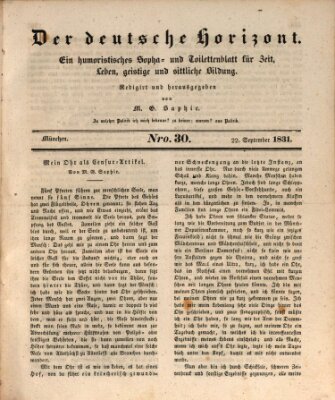 Der deutsche Horizont Donnerstag 22. September 1831