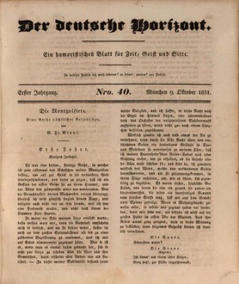 Der deutsche Horizont Sonntag 9. Oktober 1831