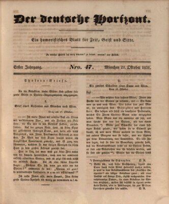 Der deutsche Horizont Freitag 21. Oktober 1831