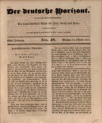 Der deutsche Horizont Sonntag 23. Oktober 1831