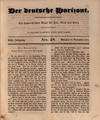 Der deutsche Horizont Donnerstag 10. November 1831