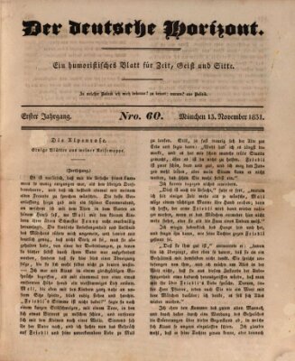 Der deutsche Horizont Sonntag 13. November 1831