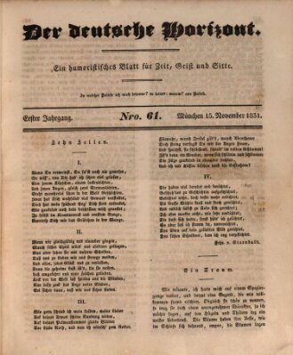 Der deutsche Horizont Dienstag 15. November 1831