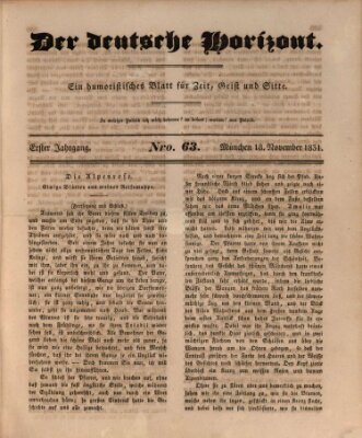 Der deutsche Horizont Freitag 18. November 1831